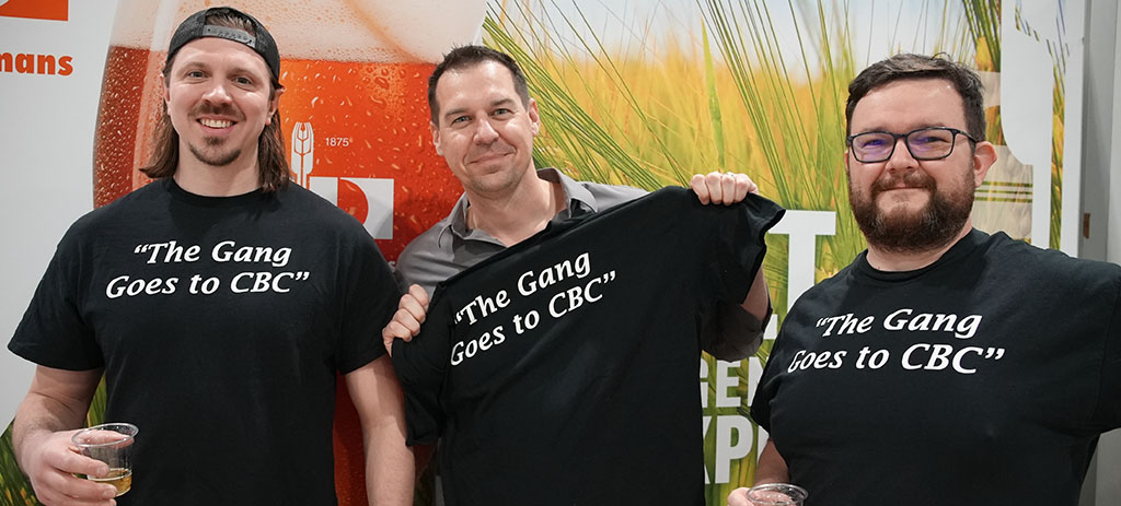 CBC attendees wearing black t-shirts that read "The Gang Goes to CBC"