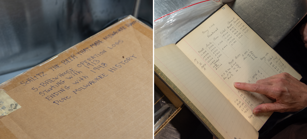 Historic brew logs from Schlitz Brerwing