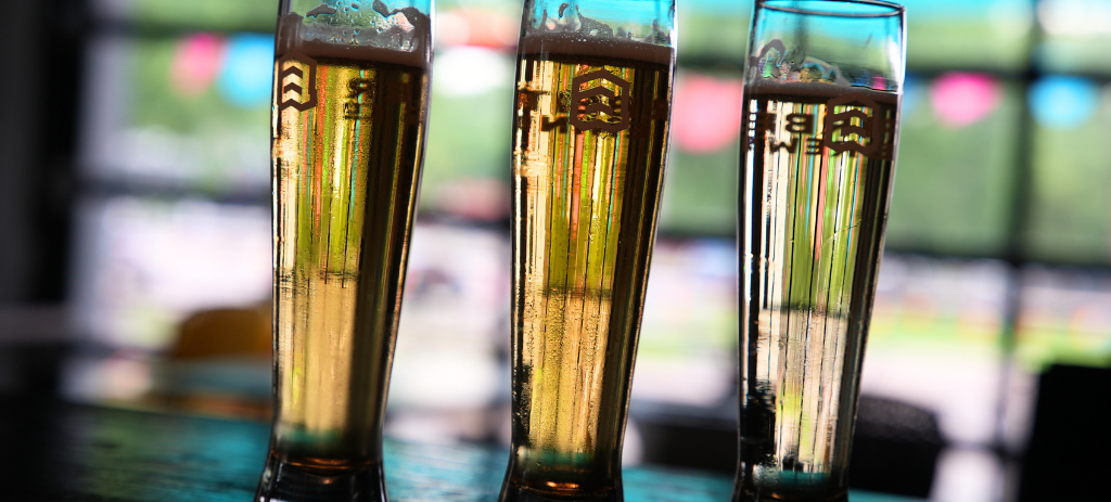 Beer in glasses at Arbeiter Brewing Co.